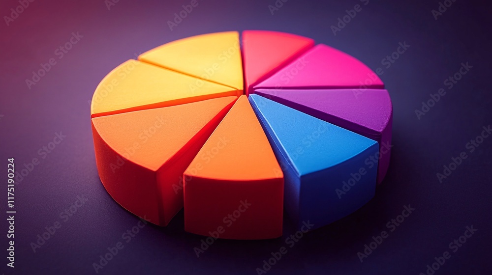 Obraz premium Debt repayment pie chart displayed on a computer screen Stock Photo with side copy space