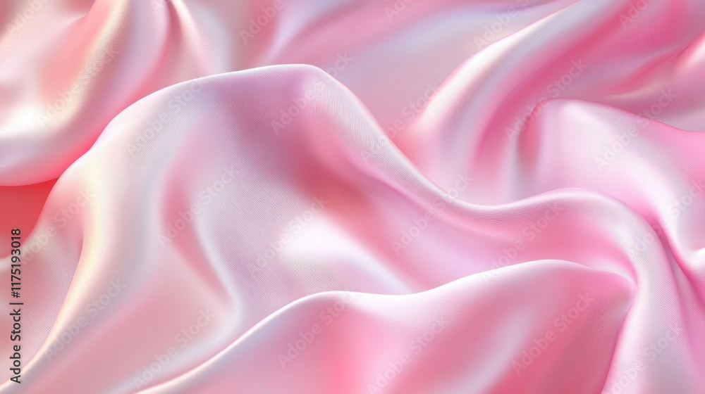 Fototapeta premium Soft Pink Silk Draped Fabric Texture Background