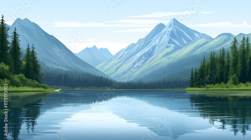 Serene Mountain Lake Reflection Majestic Peaks and Tranquil Waters