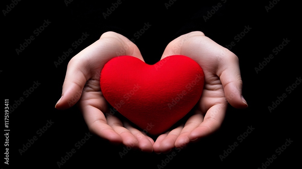 Hands Holding a Red Heart Symbolizing Kindness and Compassion Hands Holding a Red Heart Symbolizing Kindness and Compassion