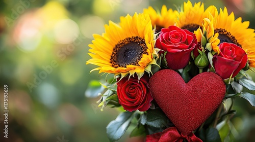 Romantic Sunflower & Rose Bouquet