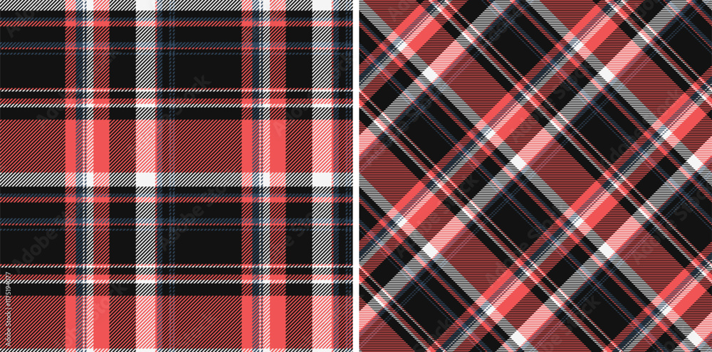 Check texture textile of pattern tartan background with a fabric plaid seamless vector. Set in christmas colors for decorating styles interior . Check texture textile of pattern tartan background with a fabric plaid seamless vector. Set in christmas colors for decorating styles interior .