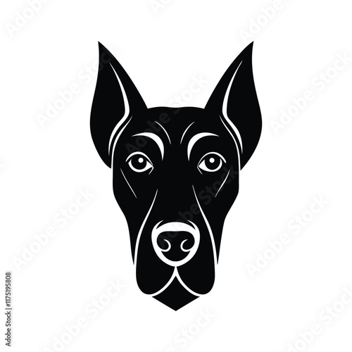 great dane dog head.eps