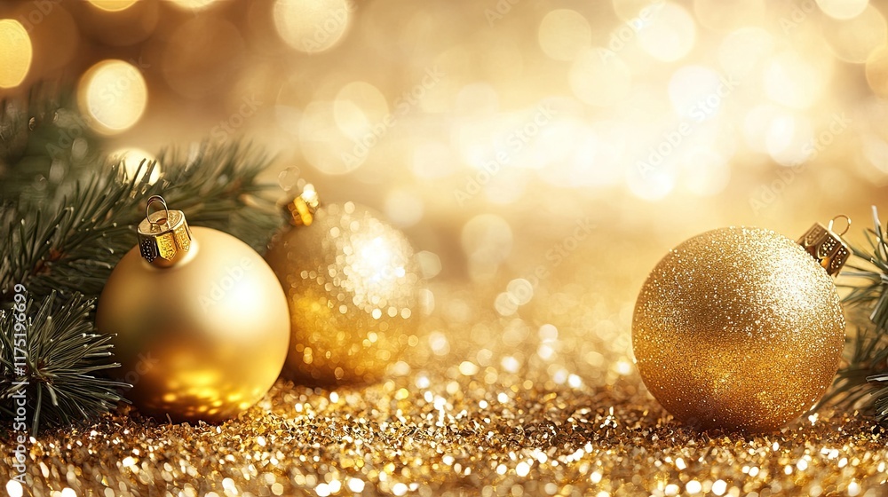 Abstract Christmas Background with Glimmering Golden Glitter for a Holiday Celebration Look. Abstract Christmas Background with Glimmering Golden Glitter for a Holiday Celebration Look.