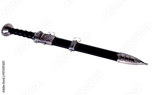 Dagger and scabbard isolated over a white background