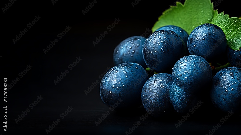 Dark Grapes: A Lush, Moody Still Life of Dew-Kissed Fruit Dark Grapes: A Lush, Moody Still Life of Dew-Kissed Fruit