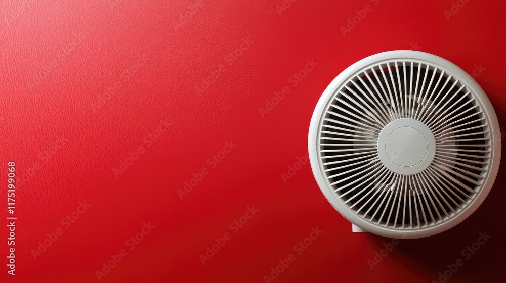 custom made wallpaper toronto digitalElectric fan heater placed on a bold red background, emphasizing its functionality and modern design.