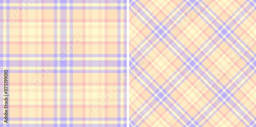 Texture vector check of fabric tartan textile with a plaid background seamless pattern. Set in warm colors for english fashion trends in season.