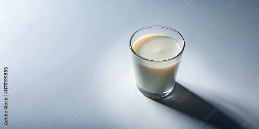 Side View Minimalist Glass of Milk Stock Photo Side View Minimalist Glass of Milk Stock Photo