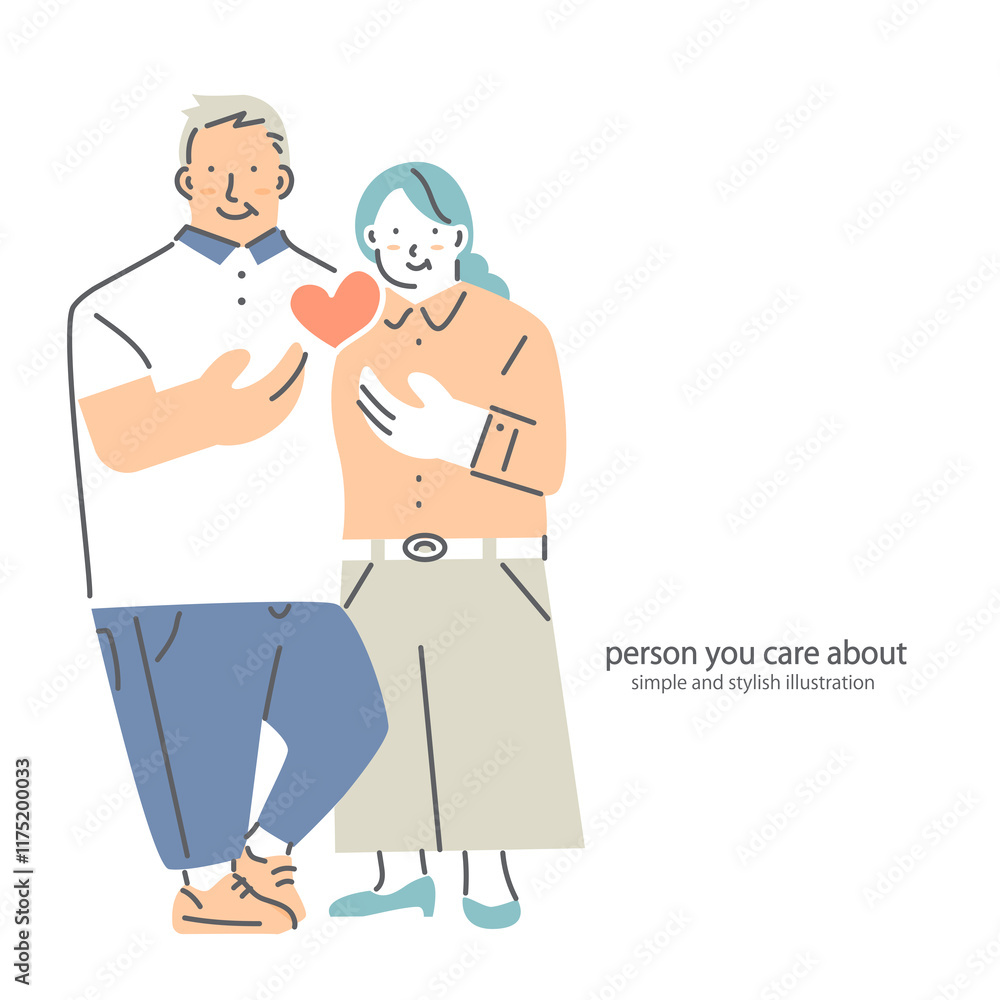 happy couple, simple and friendly illustration happy couple, simple and friendly illustration
