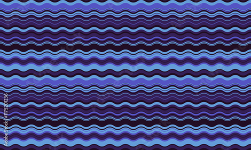 Seamless wavy stripes pattern in shades of blue and purple. Perfect for textile prints, website backgrounds, or any design project needing a stylish and calming backdrop.