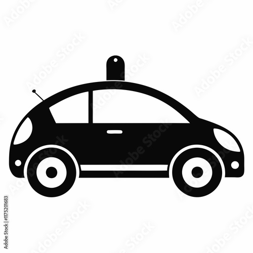 Self-Driving Car Silhouette Vector Art