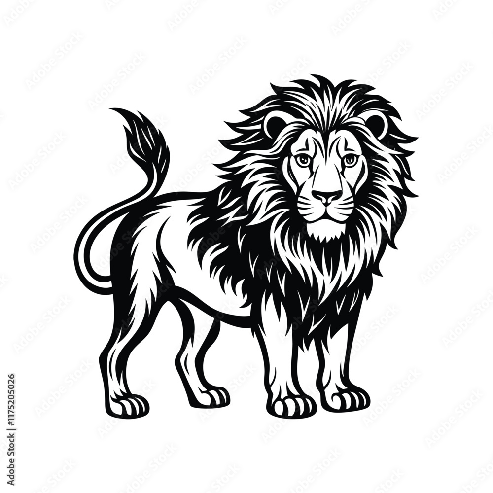 Obraz premium lion on white background.eps