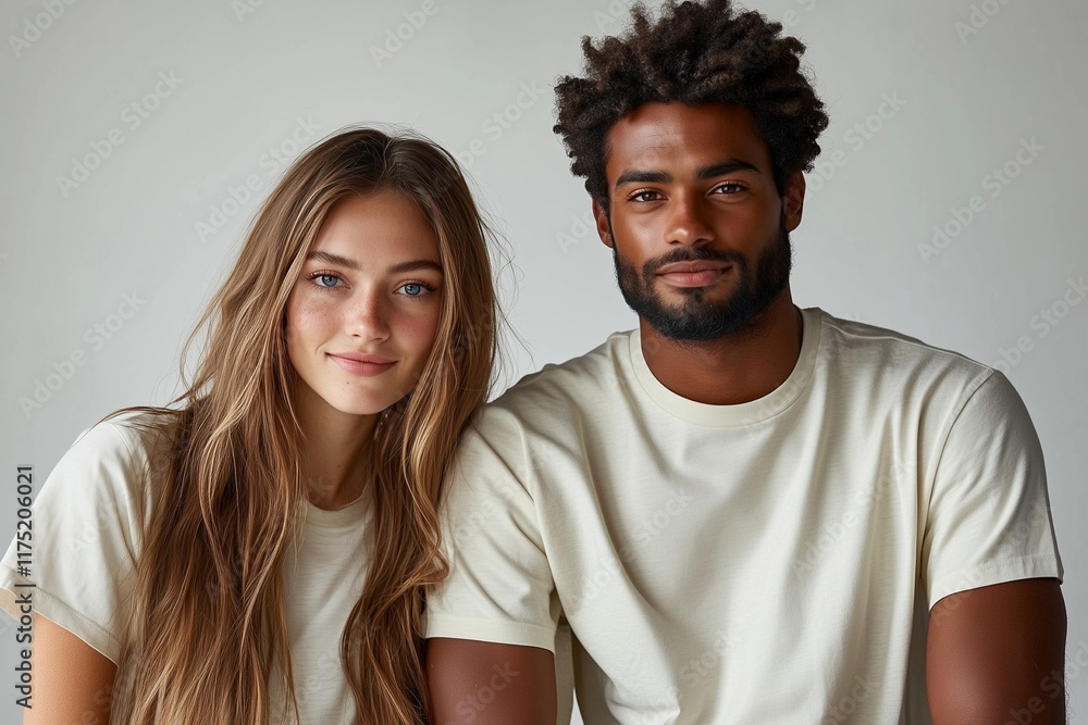 Obraz premium couple wearing matching t-shirts