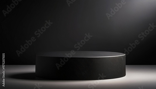 black pedestal display on darkish minimalist heritage photo