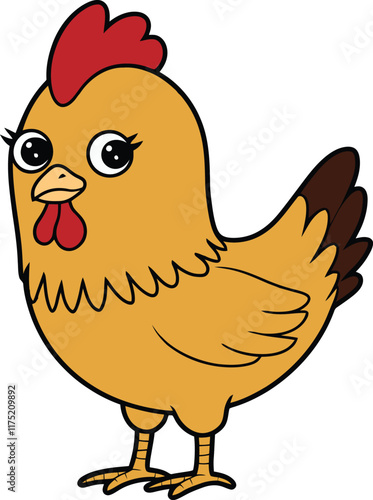 Illustration of a chicken, Hen Minimalistic modern style Vector