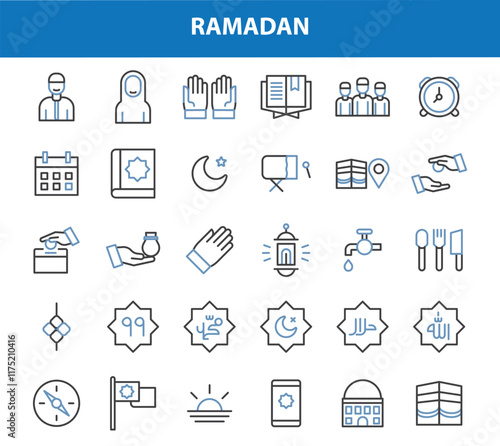 Ramadan Kareem Icon Muslim, fast, pray, for Website, UI UX Essential, Symbol, Presentation, Graphic resources Vector 