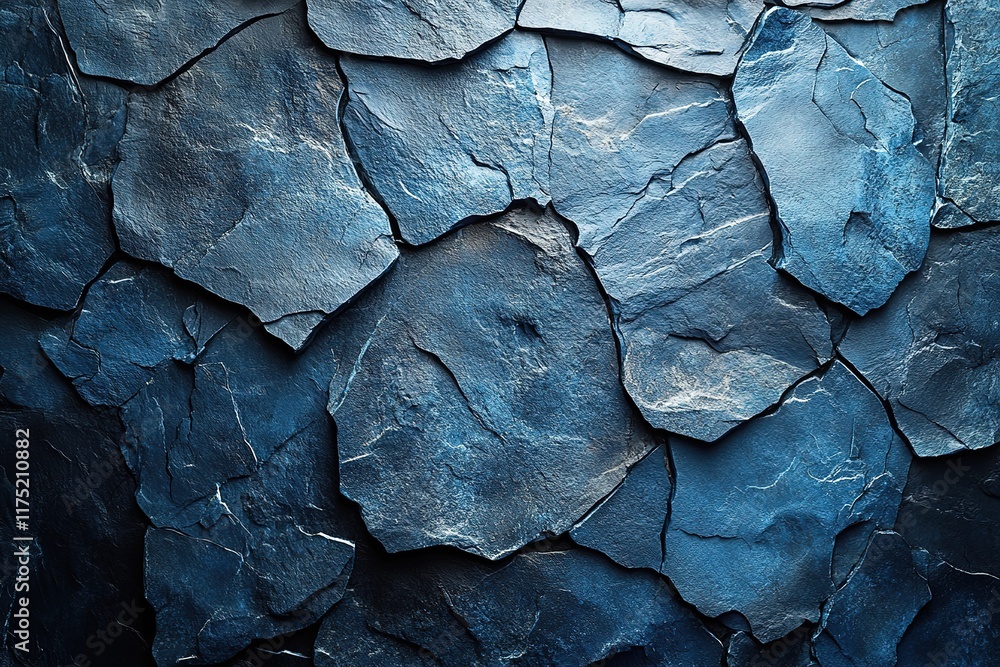 Textured Dark Blue Slate Stone Wall Background Textured Dark Blue Slate Stone Wall Background