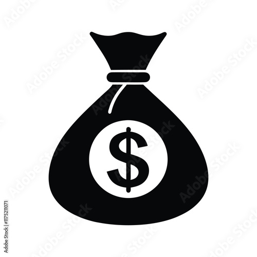 money bag icon on white background.eps