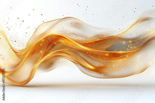 Abstract golden waves of light, perfect for luxury or celebration themes.
