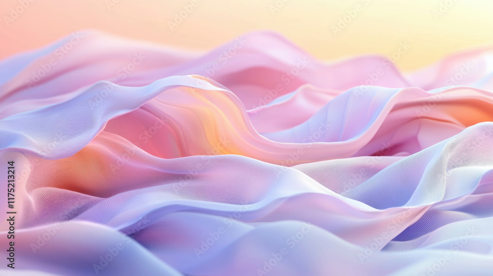 Obraz premium Abstract Fluid Gradient Waves in Soft Pastel Hues for Creative Inspirations