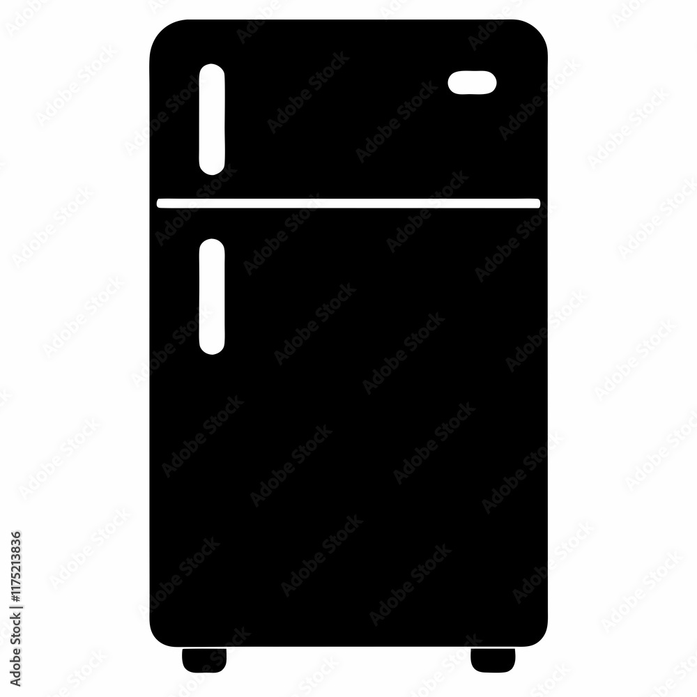 Smart Refrigerator Silhouette Vector Art Smart Refrigerator Silhouette Vector Art