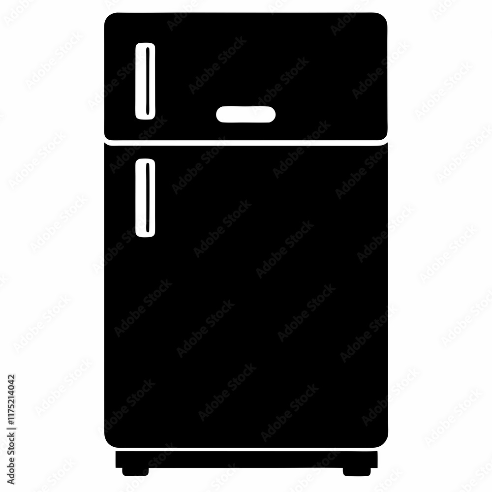 Smart Refrigerator Silhouette Vector Art Smart Refrigerator Silhouette Vector Art