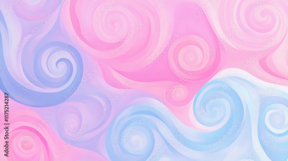 A soft abstract swirl pattern featuring pastel blue and pink hues blending harmoniously for a calming effect. A soft abstract swirl pattern featuring pastel blue and pink hues blending harmoniously for a calming effect.