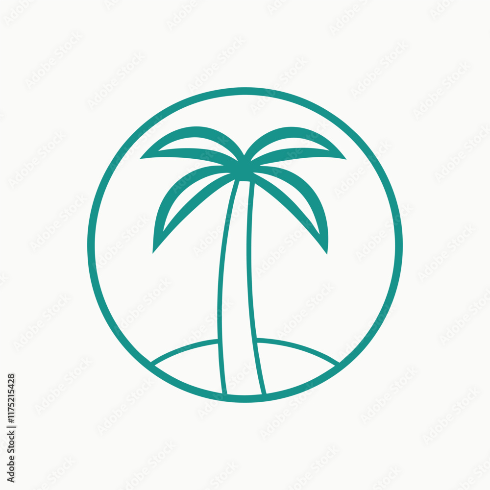 Obraz premium palm tree logo line art.eps
