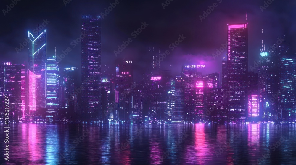 Neon Cityscape at Night: A Cyberpunk Vision Neon Cityscape at Night: A Cyberpunk Vision