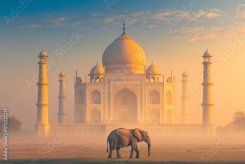 taj mahal at sunset
