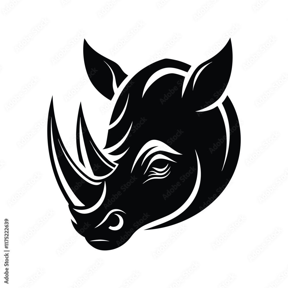 Fototapeta premium rhino head logo.eps