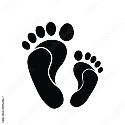 mother and infant footprint..