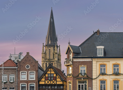 Fototapeta Skyline of Sittard, Province Limburg, The Netherlands, seen from the market squa