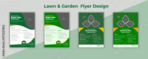 "Lawn Mower & Landscaping Garden Service Flyer Template: Professional, Eye-Catching Brochure Design for Your Lawn Care Business"