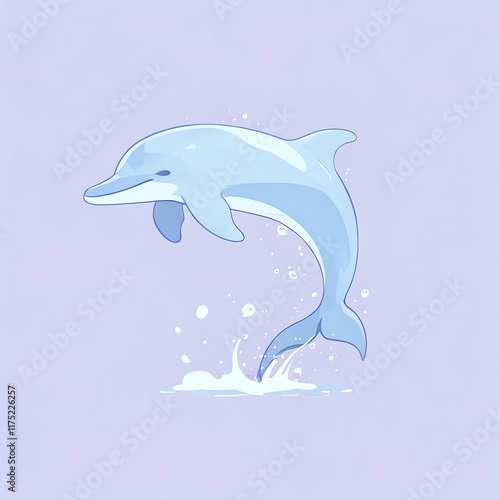 Leaping Dolphin: A Delightful Aquatic Illustration photo