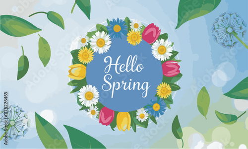 Modern vector-style illustration of a spring-themed design, easily editable.
