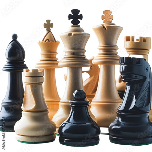 Chess Pieces  Strategy Game  Wooden Chessmen  Closeup  Competition  Tournament  King  Quee photo