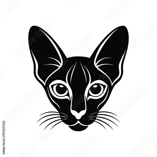 shorthair cat head icon.eps