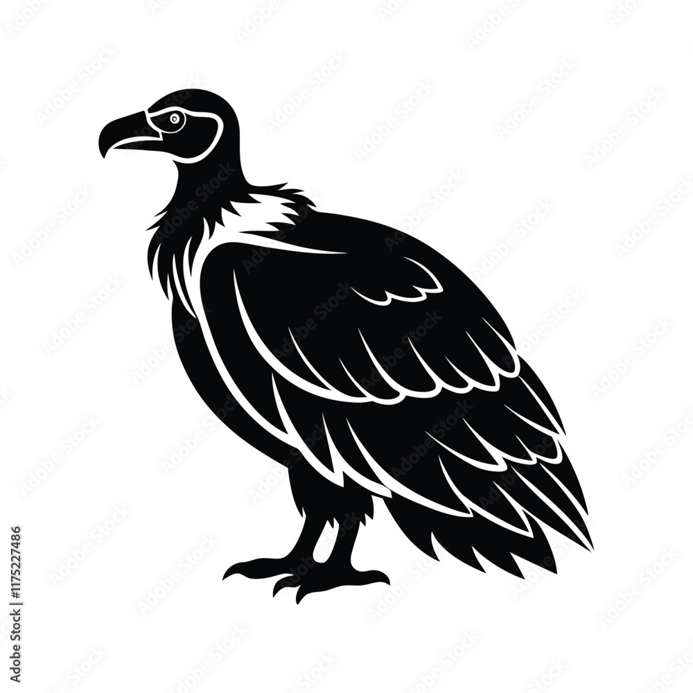Fototapeta premium side profile vulture vector.eps