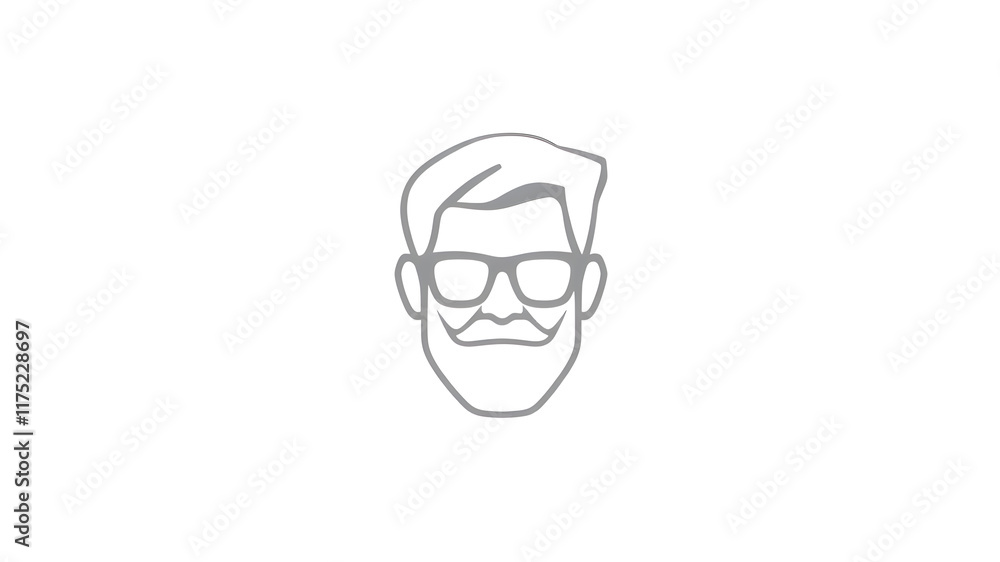 Man logo icon on white background, Generative AI Man logo icon on white background, Generative AI