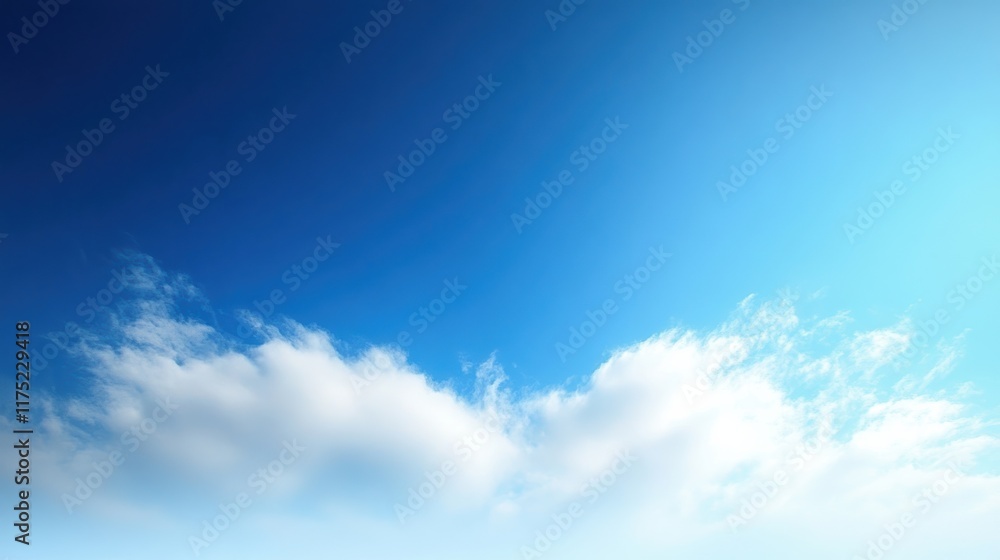 Fototapeta premium A serene blue sky with soft clouds, perfect for conveying tranquility and natural beauty in your project.