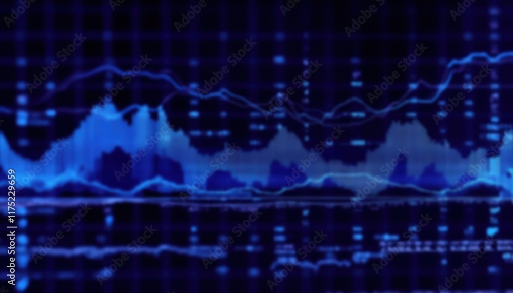 Abstract blue sound wave visualization with digital data representation ideal for technology and audio projects. Abstract blue sound wave visualization with digital data representation ideal for technology and audio projects.
