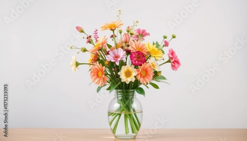 Wallpaper Mural Colorful flower bouquet in vase on table Torontodigital.ca