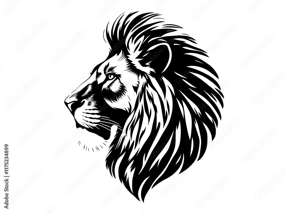 Fototapeta premium Lion head silhouette