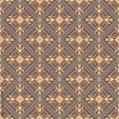 American tribal ethnic native pattern seamless.Traditional Navajo,Aztec,Apache,Southwest and Mexican style fabric pattern.Abstract vector motif pattern.For fabric,clothing,blanket,woven,wrap,decorate.