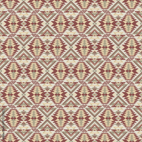 American tribal ethnic native pattern seamless.Traditional Navajo,Aztec,Apache,Southwest and Mexican style fabric pattern.Abstract vector motif pattern.For fabric,clothing,blanket,woven,wrap,decorate.