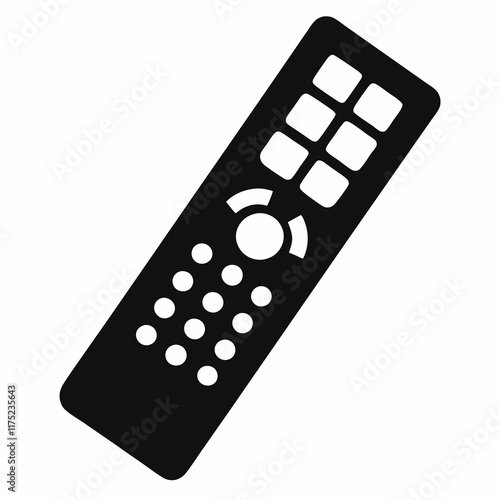 Smart TV Remote Silhouette Vector