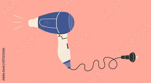 Hair dryer. Flat vector illustration.