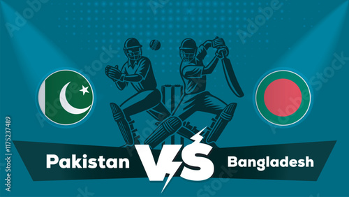 Pakistan VS Bangladesh Match , Bangladesh Vs Pakistan Cricket match concept with creative illustration.eps